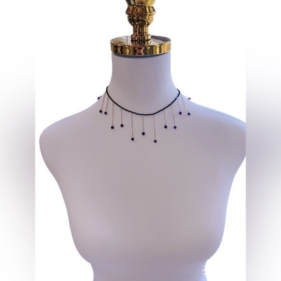 14K GP Amethyst Choker Necklace - Picture 5 of 11